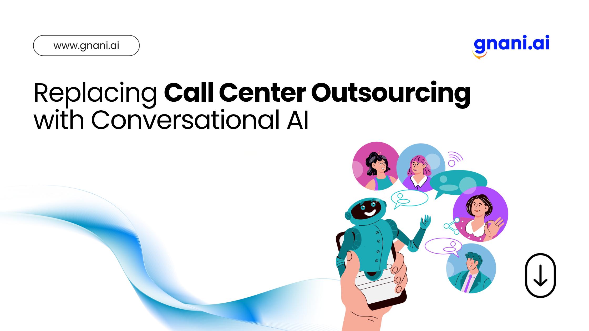 Illustration of Conversational AI transforming traditional call center operations with automation and advanced analytics.