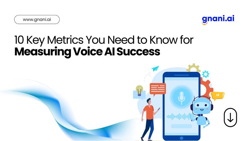 "Infographic showing 10 key metrics for measuring Voice AI success in a business setting.